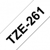 Кассета с лентой для печати наклеек черным на белом фоне, TZe261