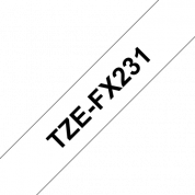 Лента для печати наклеек черным на белом фоне, TZeFX231