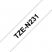 Кассета с лентой для печати наклеек черным на белом фоне, TZeN231