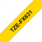 Лента для печати наклеек, черный на желтом фоне, TZe-FX631