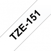 Кассета с лентой для печати наклеек чёрным на прозрачном, TZe151