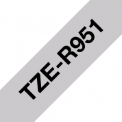Кассета с тканевой лентой, черный на серебряном, TZe-R951