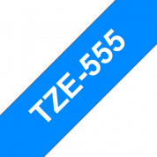 Кассета с лентой для печати наклеек белым на синем фоне, TZe555