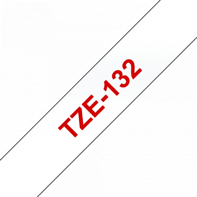 Кассета с лентой для печати наклеек красным на прозрачном фоне, TZe132